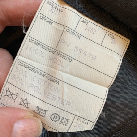 Italian Suit 42L 38 pants wool - Picture 11 of 13